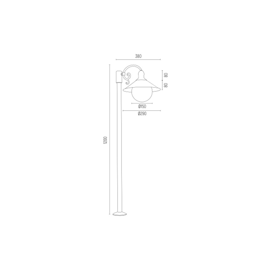 Argon 3284 - Λάμπα εξωτερικού χώρου ERBA BIS 1xE27/15W/230V