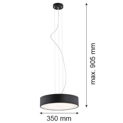Argon 3350 - Κρεμαστό φωτιστικό οροφής DARLING 1xLED/30W/230V δ. 40 cm μαύρο