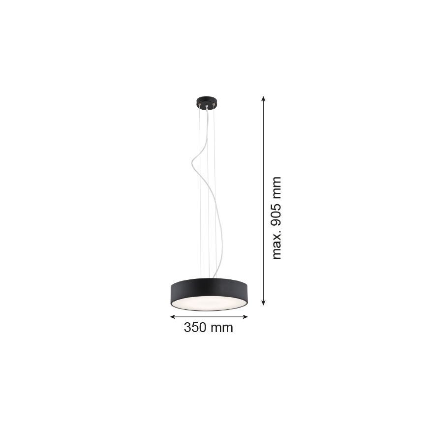 Argon 3350 - Κρεμαστό φωτιστικό οροφής DARLING 1xLED/30W/230V δ. 40 cm μαύρο