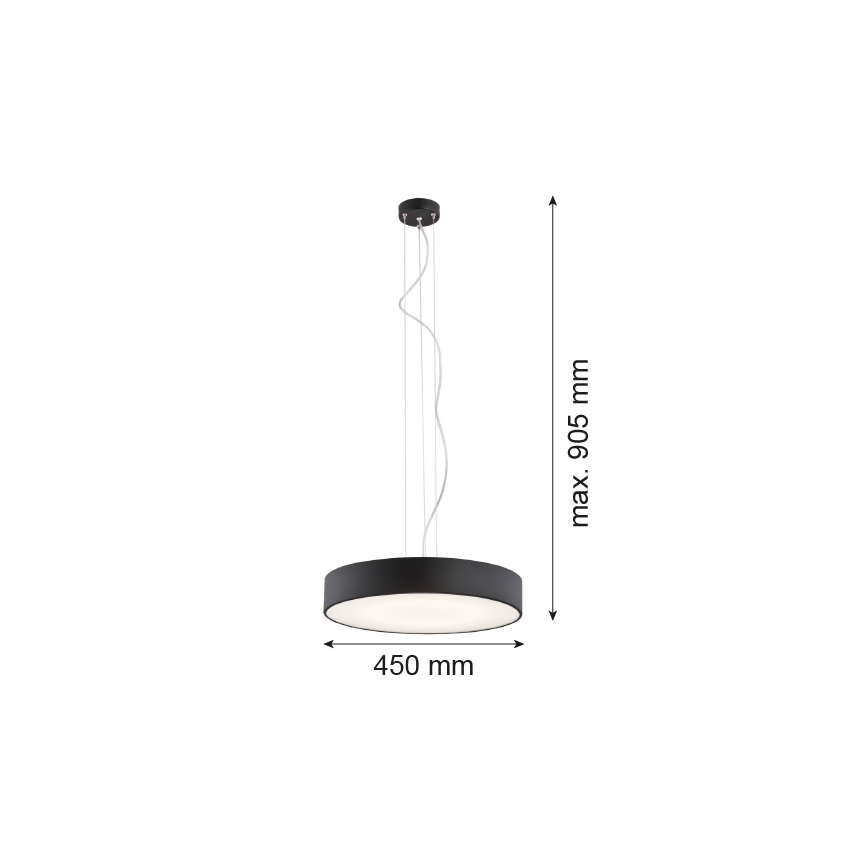 Argon 3352 - Κρεμαστό φωτιστικό οροφής DARLING 1xLED/35W/230V δ. 45 cm μαύρο