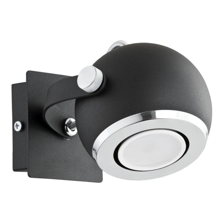 Argon 3638 - Σποτ τοίχου KOS 1xGU10/5W/230V μαύρο/γυαλιστερό χρώμιο