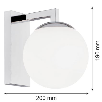 Argon 3735 - Λάμπα τοίχου ASPEN 1xE27/15W/230V γυαλιστερό χρώμιο