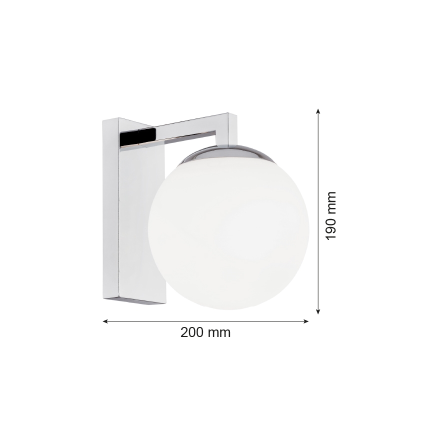 Argon 3735 - Λάμπα τοίχου ASPEN 1xE27/15W/230V γυαλιστερό χρώμιο