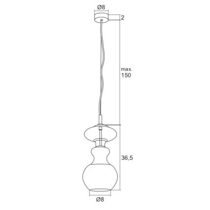 Argon 3800 - Πολύφωτο LED σε σχοινί MODENA LED/8W/230V