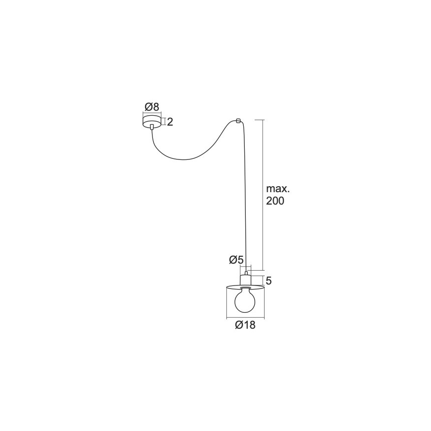 Argon 3834 -   Κρεμαστό φωτιστικό οροφής μονόφωτο CORSO 1xE27/15W/230V λευκό