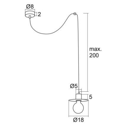 Argon 3834 -   Κρεμαστό φωτιστικό οροφής μονόφωτο CORSO 1xE27/15W/230V λευκό