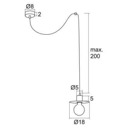 Argon 3836 - Κρεμαστό φωτιστικό οροφής μονόφωτο CORSO 1xE27/15W/230V γυαλιστερό χρώμιο