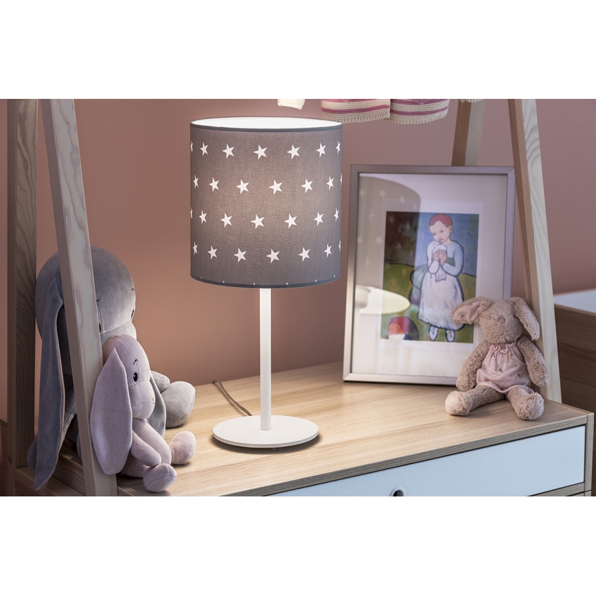 Argon 4126 - Επιτραπέζια λάμπα MAGIC 1xE27/15W/230V γκρι/λευκό