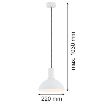 Argon 4220 - Φωτιστικό οροφής με καλώδιο SINES 1xE27/15W/230V διάμ. 28 εκ. λευκό
