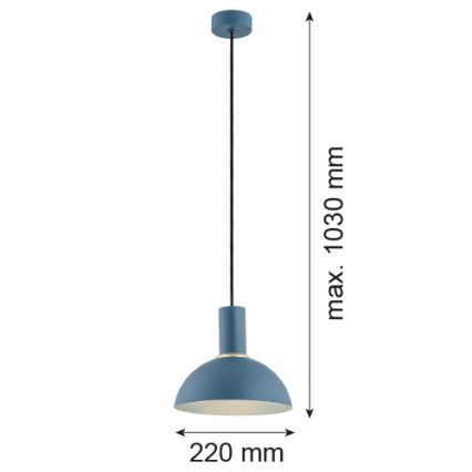 Argon 4221 - Φωτιστικό οροφής με καλώδιο SINES 1xE27/15W/230V διάμ. 28 εκ. μπλε