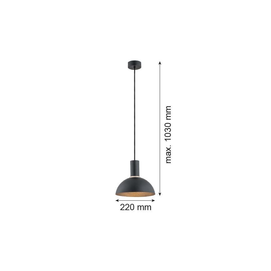Argon 4222 - Φωτιστικό οροφής με καλώδιο SINES 1xE27/15W/230V διάμ. 28 εκ. μαύρο