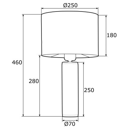 Argon 4232 - Επιτραπέζια λάμπα ALMADA 1xE27/15W/230V μαύρο/λευκό/ορείχαλκος