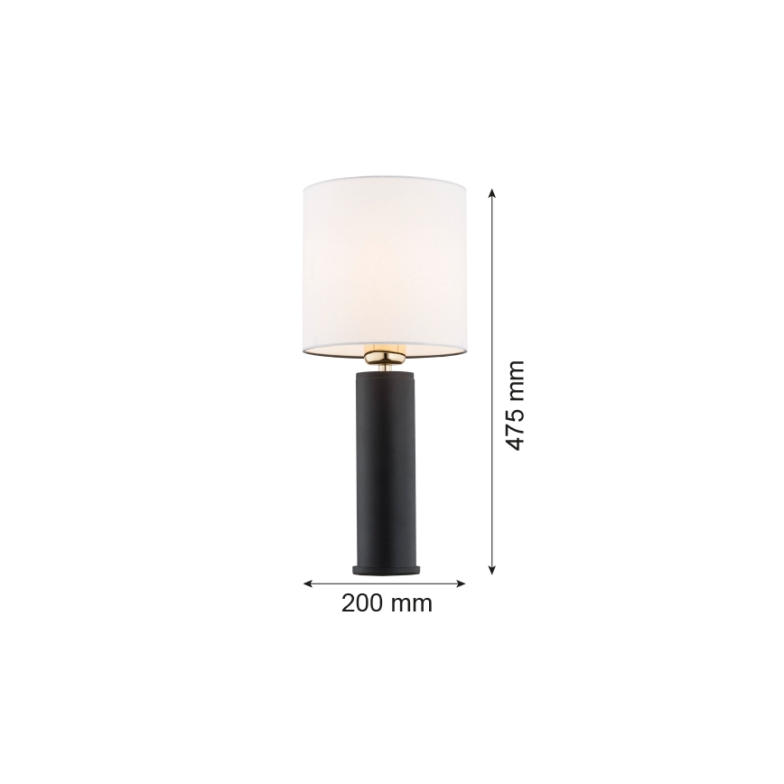 Argon 4233 - Επιτραπέζια λάμπα ALMADA 1xE27/15W/230V μαύρο/λευκό