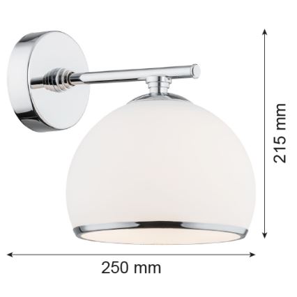 Argon 4254 - Φωτιστικό τοίχου MARBELLA 1xE27/15W/230V γυαλιστερό χρώμιο