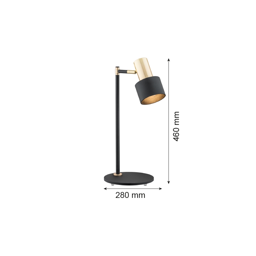 Argon 4257 - Επιτραπέζιο φωτιστικό DORIA  1xE27/15W/230V μαύρο/ορείχαλκο