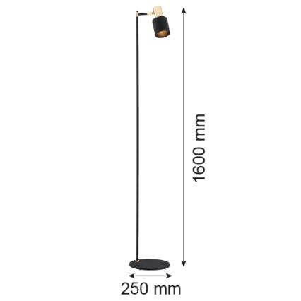 Argon 4259 - Επιδαπέδια λάμπα DORIA 1xE27/15W/230V μαύρο/ορείχαλκος