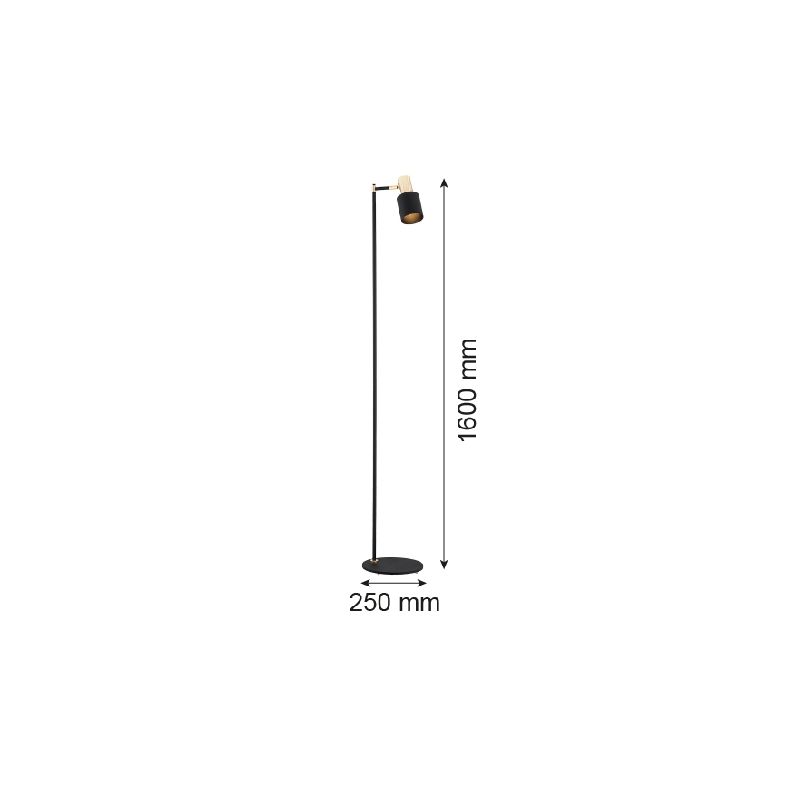 Argon 4259 - Επιδαπέδια λάμπα DORIA 1xE27/15W/230V μαύρο/ορείχαλκος