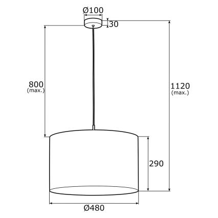 Argon  4285  - Πολύφωτο ράγα KASER 1xE27/15W/230V γκρι/λευκό/ορείχαλκο