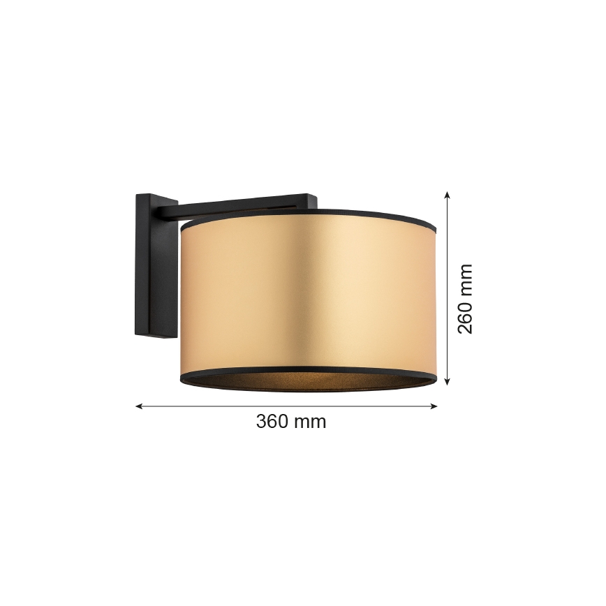 Argon 4295 - Φωτιστικό τοίχου KARIN 1xE27/15W/230V ορείχαλκος/μαύρο