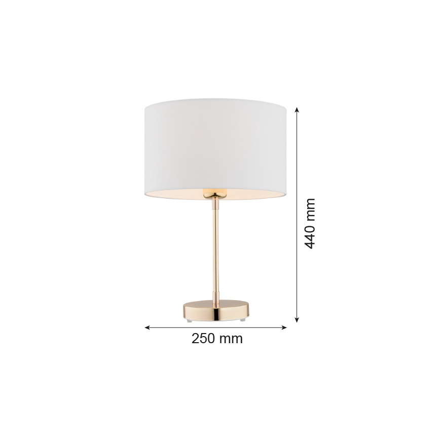 Argon 4301 - Επιτραπέζια λάμπα KARIN 1xE27/15W/230V λευκό/ορείχαλκος