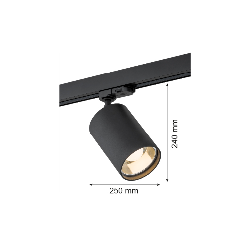 Argon 4306 - Σποτ φωτιστικό για ράγα συστήματος BERGEN 1xE27/15W/230V μαύρο