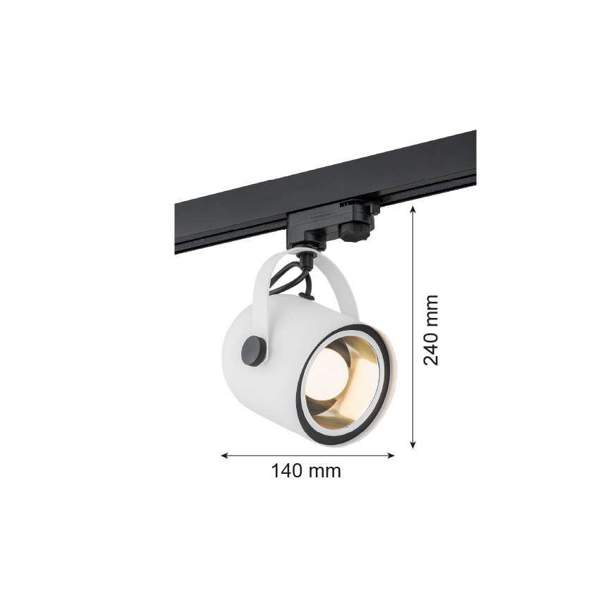 Argon 4309 - Σποτ φωτιστικό για ράγα NET 1xE27/15W/230V λευκό