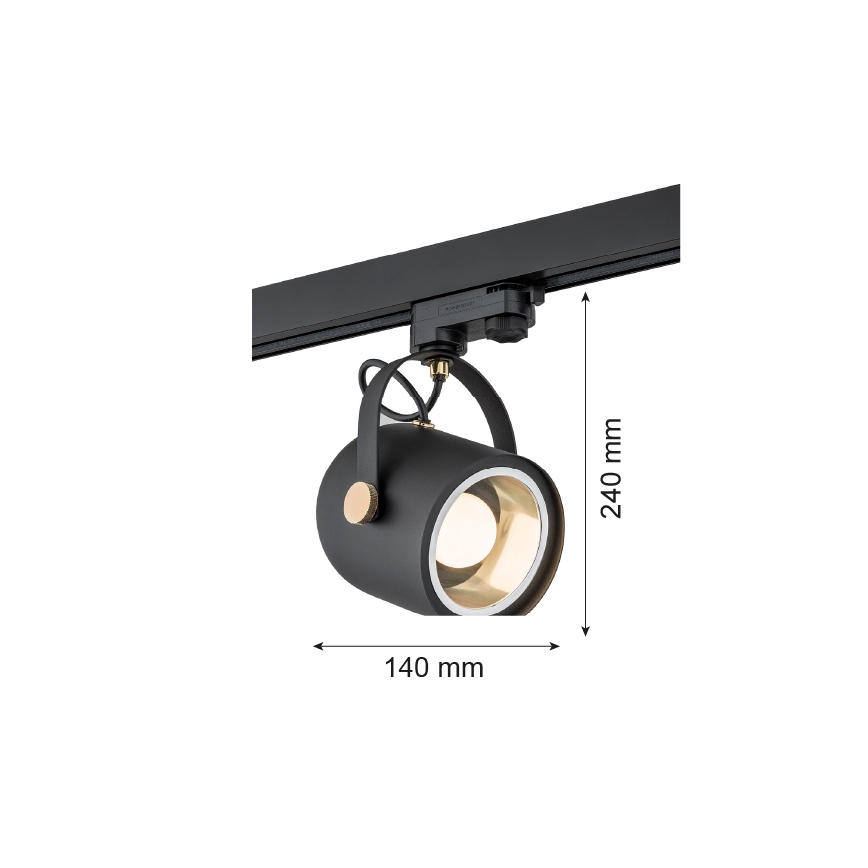 Argon 4311 - Σποτ φωτιστικό για ράγα NET 1xE27/15W/230V μαύρο