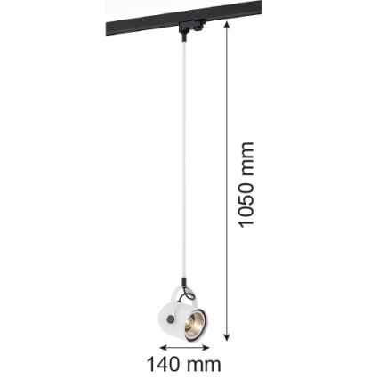 Argon 4312 - Φωτιστικό οροφής για ράγα NET 1xE27/15W/230V λευκό