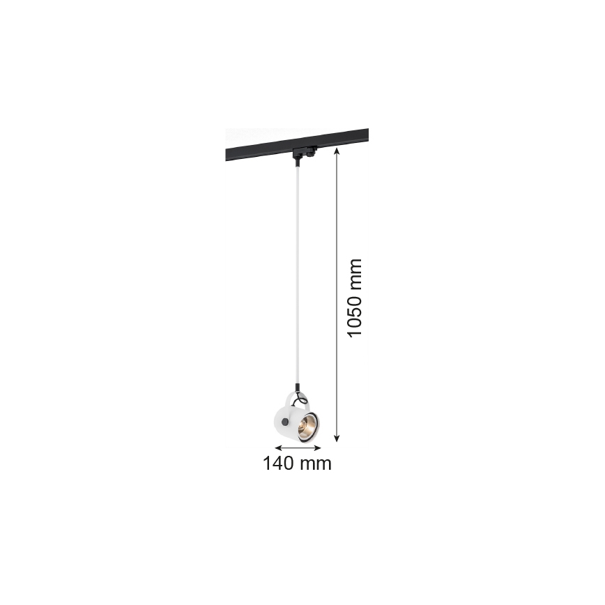 Argon 4312 - Φωτιστικό οροφής για ράγα NET 1xE27/15W/230V λευκό