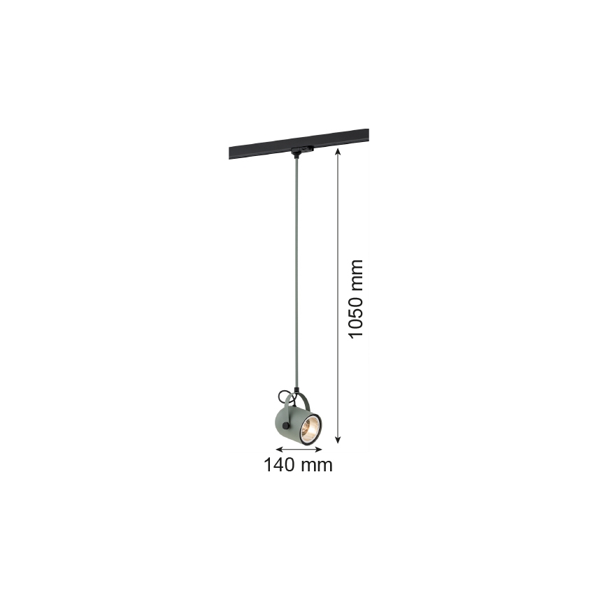 Argon 4313 - Πολύφωτο για σύστημα ράγας NET 1xE27/15W/230V πράσινο