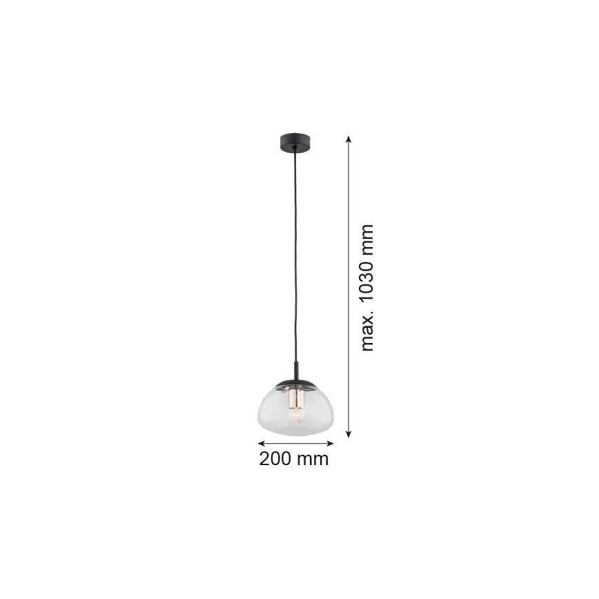 Argon 4331 - Φωτιστικό οροφής με καλώδιο TRINI 1xE27/15W/230V διάμ. 20 εκ. μαύρο