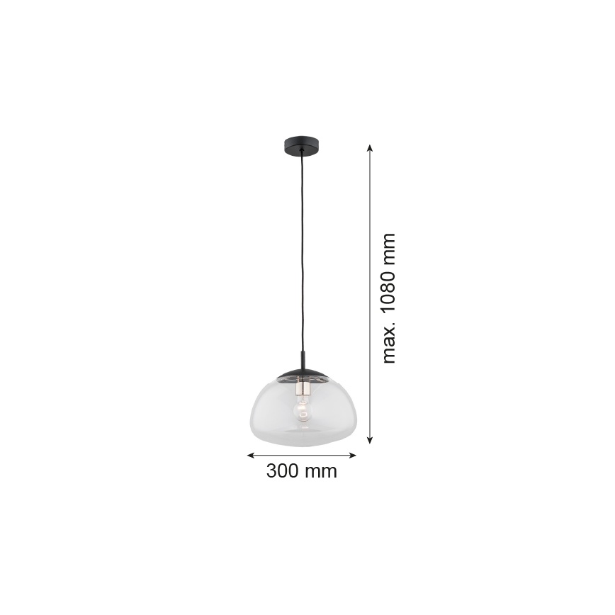 Argon 4332 - Πολύφωτο με συρματόσχοινο TRINI 1xE27/15W/230V διάμετρος 30 cm μαύρο