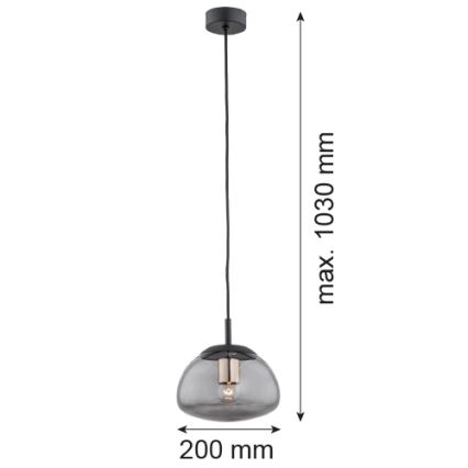 Argon 4333 - Φωτιστικό οροφής με καλώδιο TRINI 1xE27/15W/230V διάμ. 20 εκ. μαύρο