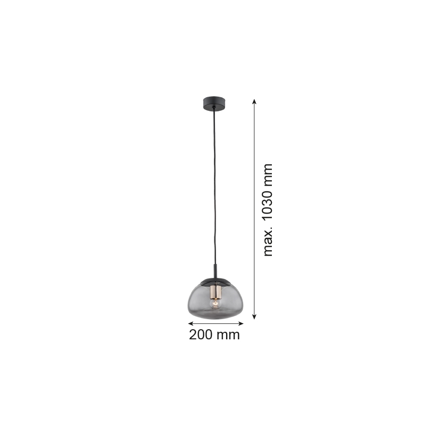 Argon 4333 - Φωτιστικό οροφής με καλώδιο TRINI 1xE27/15W/230V διάμ. 20 εκ. μαύρο