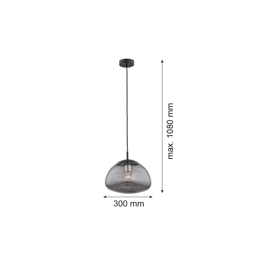 Argon 4334 - Κρεμαστό φωτιστικό οροφής μονόφωτο TRINI 1xE27/15W/230V μαύρο