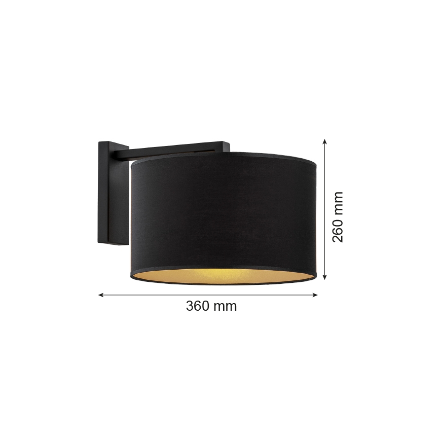 Argon 4340 - Λάμπα τοίχου KARIN 1xE27/15W/230V μαύρο