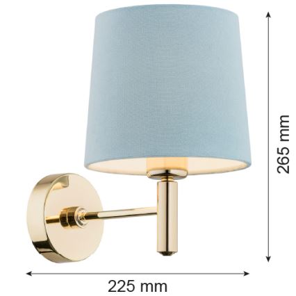 Argon 4347 - Φωτιστικό τοίχου PONTE 1xE27/15W/230V γκρι/ορείχαλκος