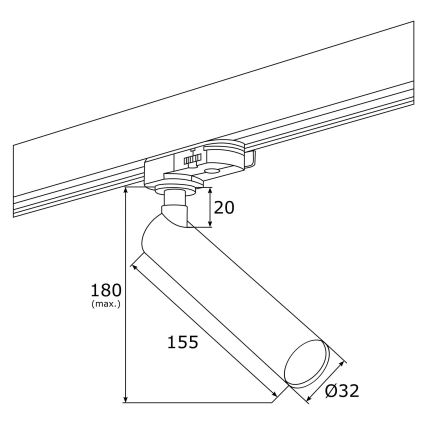 Argon 4355 - Φωτιστικό σποτ LED για σύστημα ράγας  ELBRUS  LED/4,5W/230V μαύρο