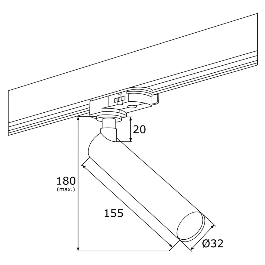 Argon 4355 - Φωτιστικό σποτ LED για σύστημα ράγας  ELBRUS  LED/4,5W/230V μαύρο