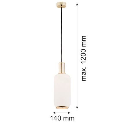 Argon 4356 -  Κρεμαστό φωτιστικό οροφής SAGUNTO 1xE27/15W/230V διάμετρος 14 cm ορείχαλκος