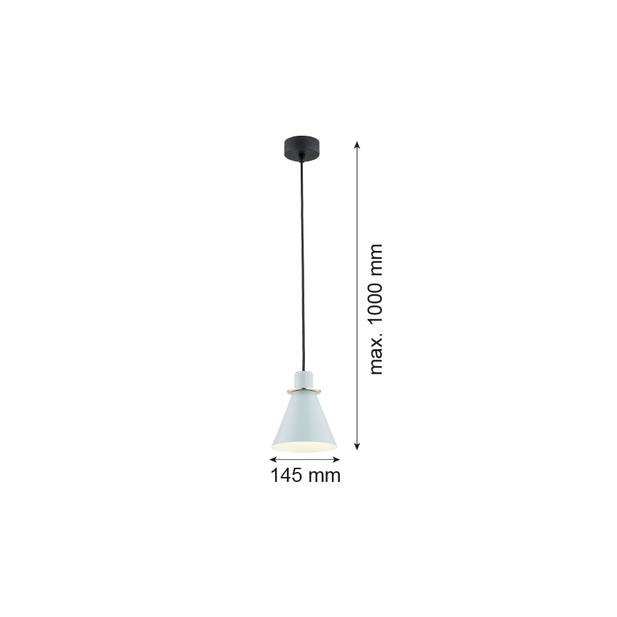 Argon 4682 - Μονόφωτο φωτιστικό κρεμαστό BEVERLY 1xE27/15W/230V μπλε/χρυσό
