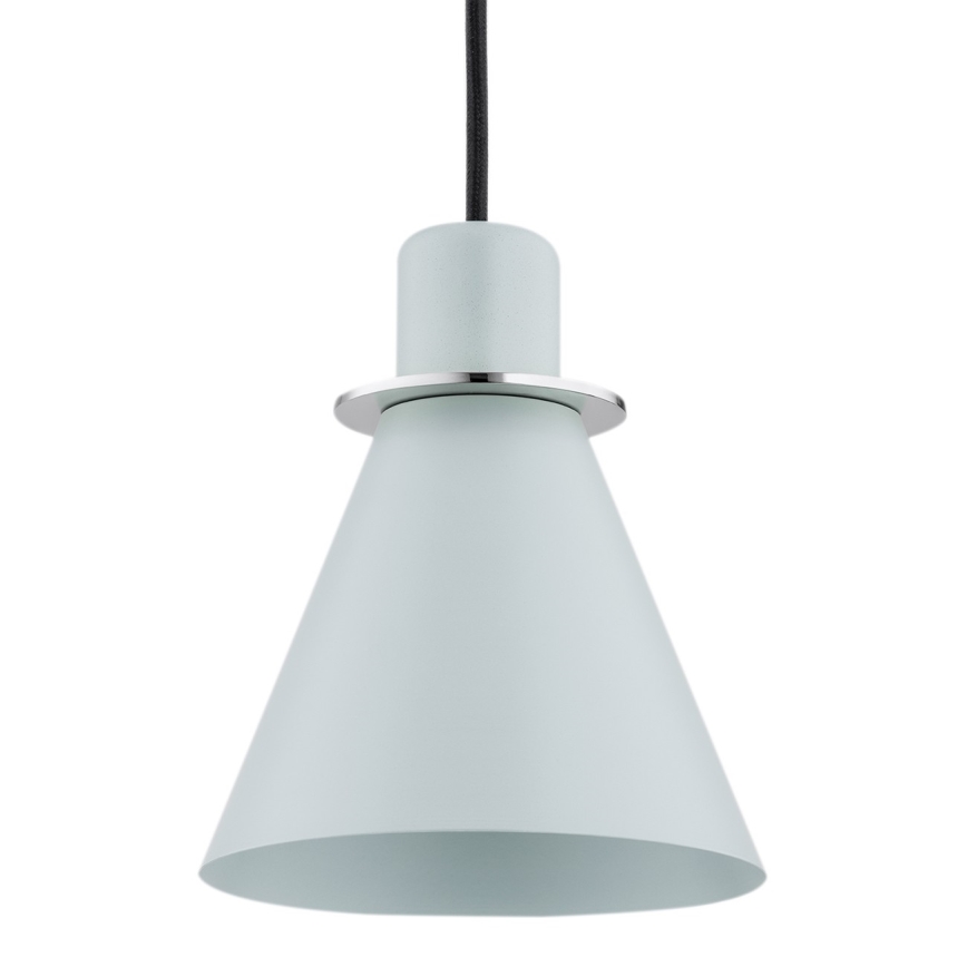 Argon 4683 - Φωτιστικό κρεμαστό μονόφωτο BEVERLY 1xE27/15W/230V μπλε/γυαλιστερό χρώμιο