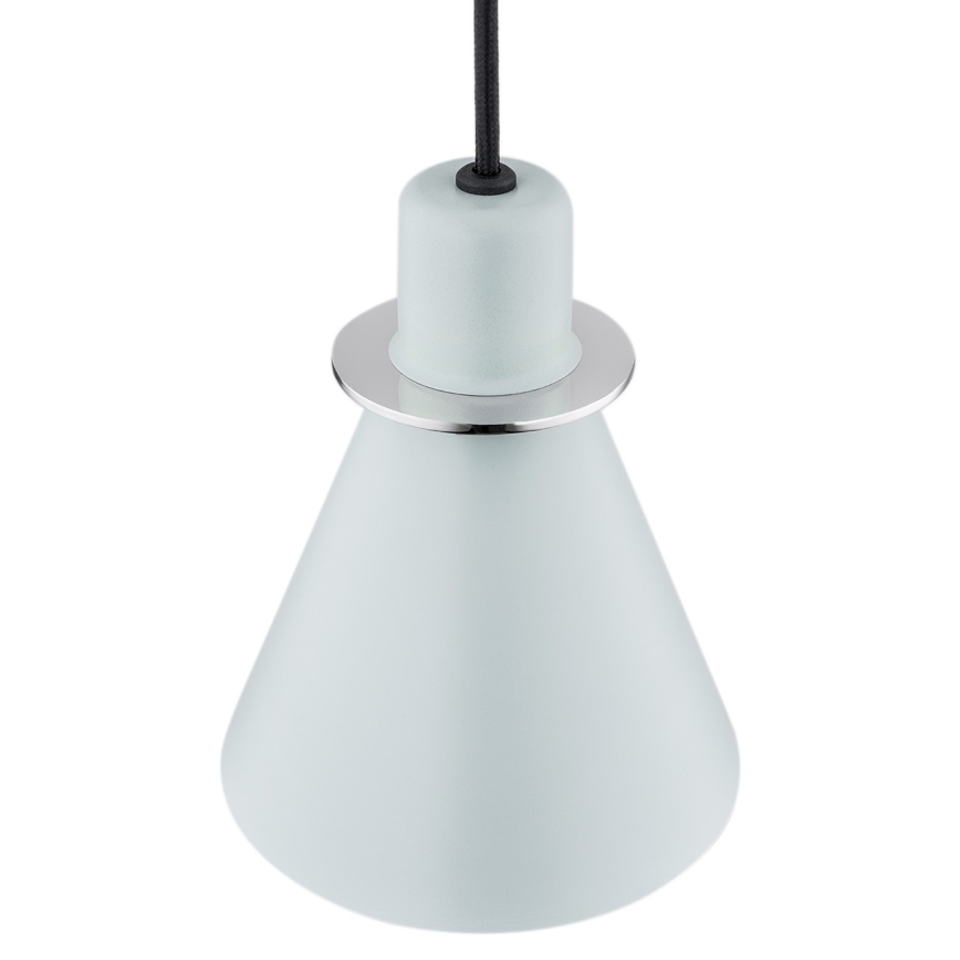 Argon 4683 - Φωτιστικό κρεμαστό μονόφωτο BEVERLY 1xE27/15W/230V μπλε/γυαλιστερό χρώμιο