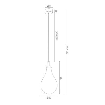 Argon 4716 - Κρεμαστό φωτιστικό οροφής μονόφωτο OAKLAND 1xG9/6W/230V