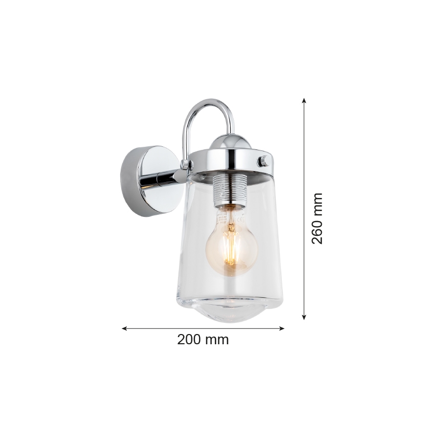 Argon 4719 - Επιτοίχιο φωτιστικό μπάνιου PASADENA 1xE27/15W/230V IP44