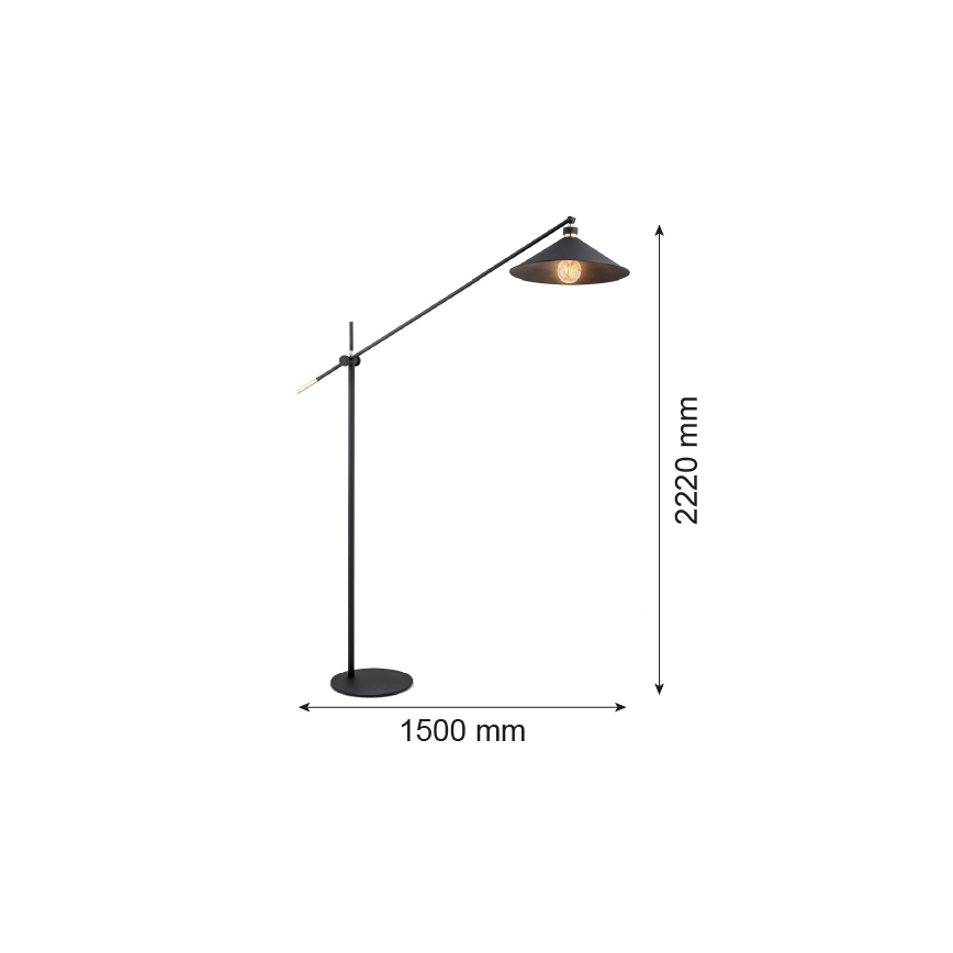 Argon 4732 - Επιδαπέδιο φωτιστικό NASHVILLE 1xE27/15W/230V μαύρο