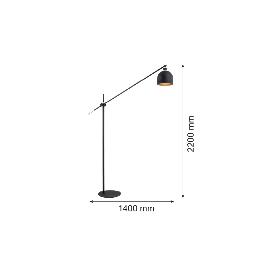 Argon 4735 - Επιδαπέδιο φωτιστικό DETROIT 1xE27/15W/230V μαύρο