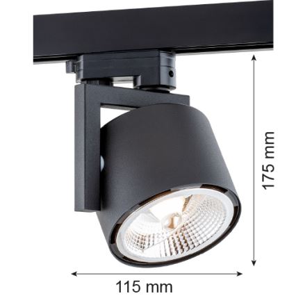 Argon 4751 - LED Σποτ για σύστημα ράγας ALTO 1xGU10-AR111/12W/230V μαύρο