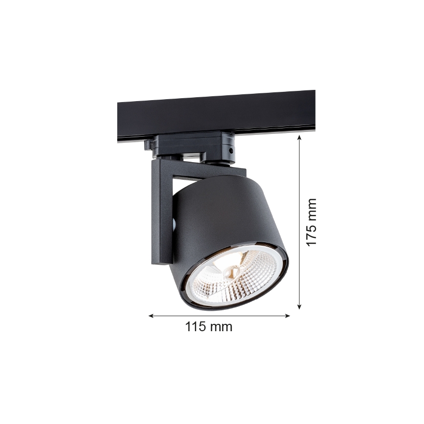 Argon 4751 - LED Σποτ για σύστημα ράγας ALTO 1xGU10-AR111/12W/230V μαύρο