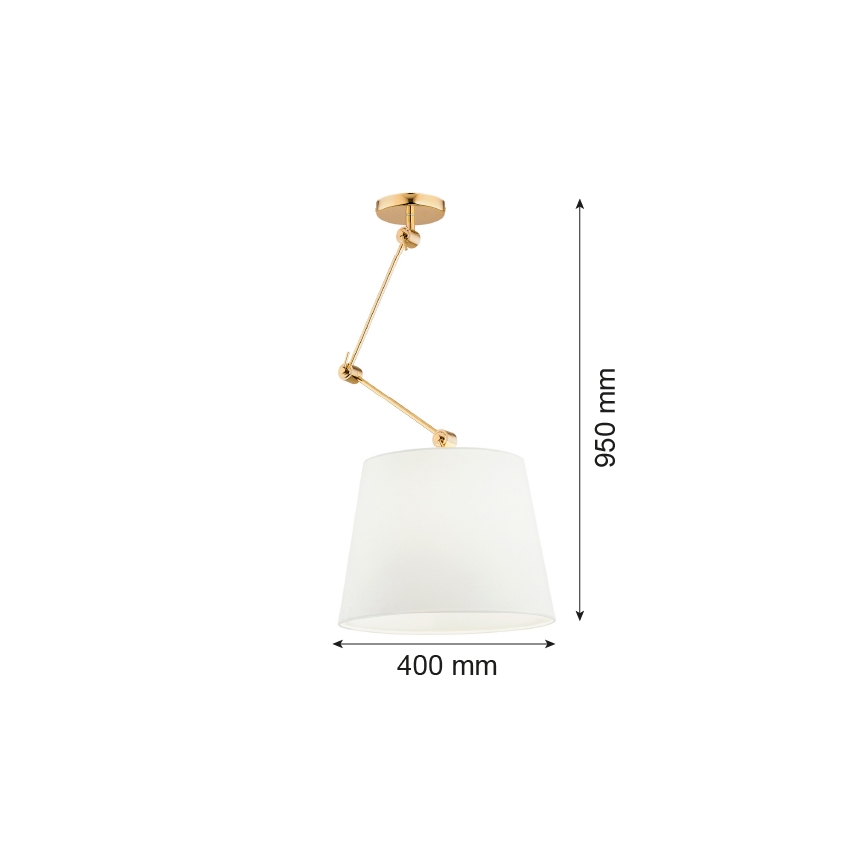 Argon 4895 - Κρεμαστό φωτιστικό ZAKYNTOS PLUS 1xE27/15W/230V λευκό/χρυσό